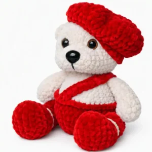 osito de peluches rojo y blanco